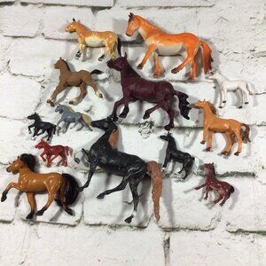 Horse Figures Toys Collectibles Vintage Assorted Styles Sizes Lot of 13